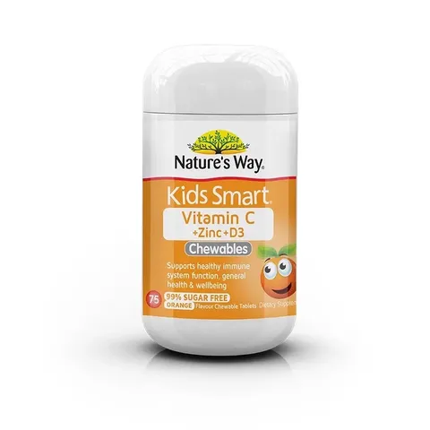 Viên nhai cho bé Nature’s Way Vitamin C + Zinc + D3