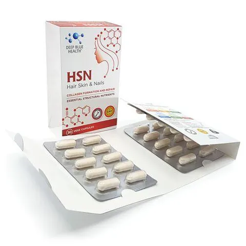 Viên uống đẹp da, tóc, móng HSN Hair Skin & Nails - Hỗ trợ tăng sinh collagen, dưỡng ẩm và nuôi dưỡng tóc khỏe mạnh - Deep Blue Health 30 viên