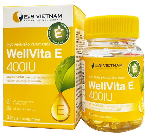 Viên uống WellVita E 400IU hỗ trợ cải thiện nội tiết