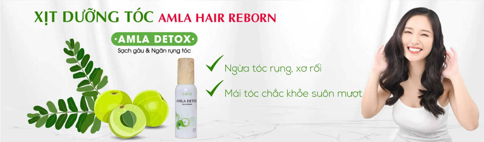 Xịt Dưỡng Tóc Amla Hair Reborn 100ml - Giúp Ngăn Gãy Rụng, Dưỡng Mềm Mượt, Bảo Vệ Tóc Khỏi Tác Hại Môi Trường