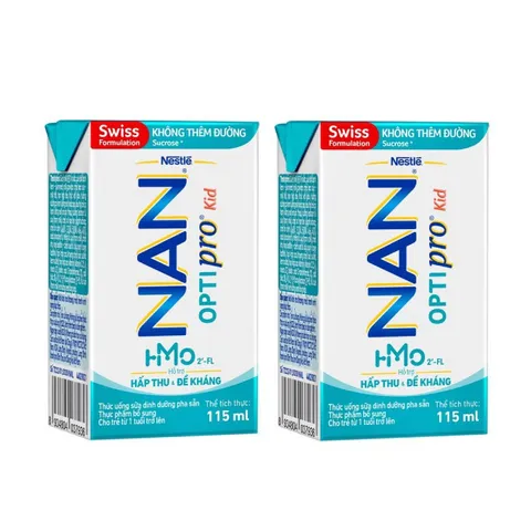 Bộ 2 Hộp Sữa Dinh Dưỡng Uống Liền Nestle Nan RTD Optipro Kids 115ml - Thức Uống Ngon Miệng Cho Trẻ Từ 1 Tuổi Trở Lên
