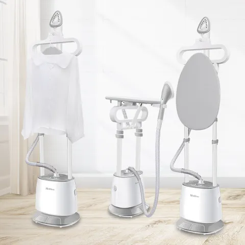 Bàn Là Cây Mediheim WST-I300 Hàn Quốc - Bàn Ủi Hơi Nước Đứng 5 Chế Độ Nhiệt Độ, Thích Hợp Cho Vải Khó Ủi, Thiết Kế Tiện Lợi, An Toàn