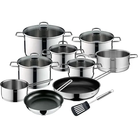 Bộ Nồi Silit Alicante 10 Món Bếp Từ - Thép Không Gỉ 18/10, Công Nghệ Silitherm, Đa Dạng Kích Thước, Giữ Nhiệt Tối Ưu, Siêu Bền