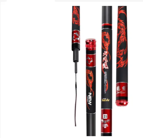 Cần Câu Tay 6H Họa Tiết Rồng Đỏ - Đồ Dùng Cắm Trại Bền Bỉ, Nhỏ Gọn, Tải Lên Đến 7Kg