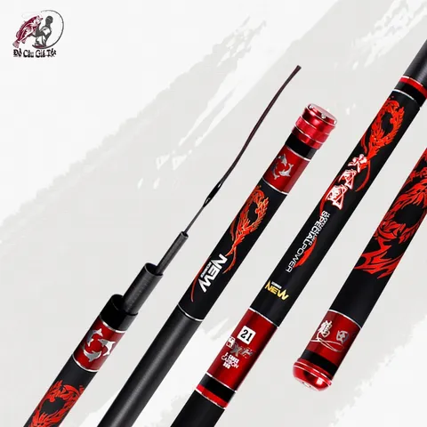 Cần Câu Tay 6H Họa Tiết Rồng Đỏ - Đồ Dùng Cắm Trại Bền Bỉ, Nhỏ Gọn, Tải Lên Đến 7Kg