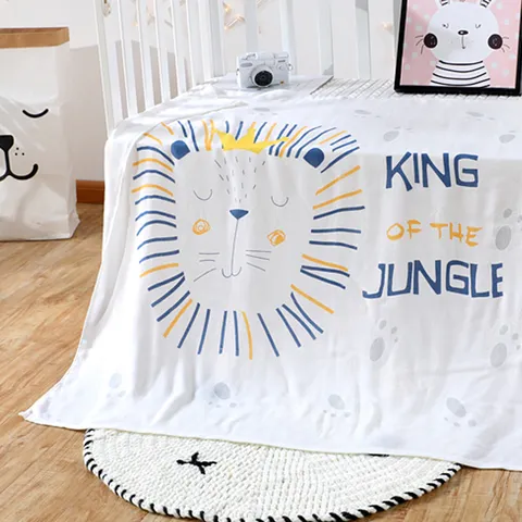 Chăn lụa 2 lớp cotton tre Pukid cho bé - Chăn mềm mịn họa tiết khủng long, ngựa pony, sư tử, thỏ, giữ ấm dễ chịu cho trẻ.