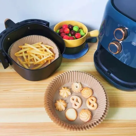 Giấy Nến Khuôn Bánh Cho Nồi Chiên Không Dầu 50 Chiếc - Chống Dính, An Toàn Cho Sức Khỏe, Tiện Dụng Khi Nướng Bánh