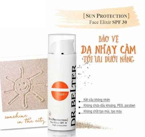Kem Chống Nắng Dr.Belter Sun Protection Face Elixir SPF30 - Bảo Vệ Da Nhạy Cảm, Không Nhờn, Cung Cấp Độ Ẩm, Chống UVA & UVB