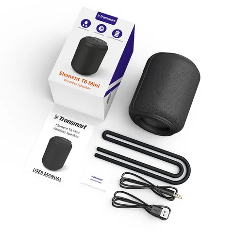 Loa Bluetooth 5.0 Tronsmart Element T6 Mini - Thiết kế nhỏ gọn, Chống nước IPX6, Âm thanh 360 sống động, Dùng cho dã ngoại và tiệc tùng