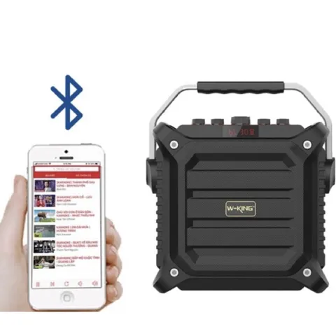 Loa di động karaoke Bluetooth W-King K3H 100W kèm mic không dây - Âm thanh siêu trầm, thời gian chơi nhạc trên 10 giờ, tiện lợi mang đi mọi nơi.