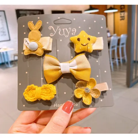 Set 10 Kẹp Tóc Cho Bé Phong Cách Hàn Quốc Dễ Thương - Chất Liệu Len Bền, Đáng Yêu, Dễ Sử Dụng, Phối Đồ Thời Trang
