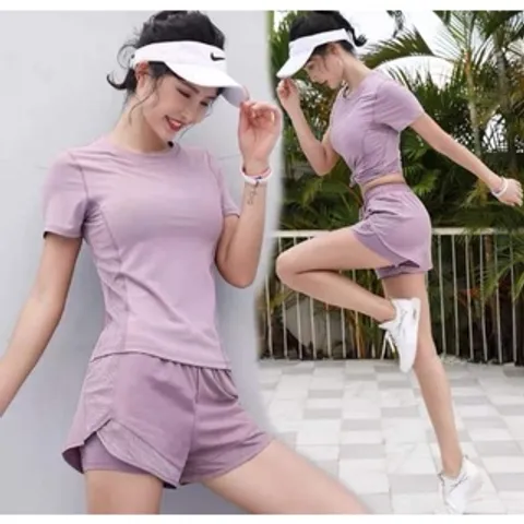 Set đùi thun lạnh thể thao nữ tập gym - Quần 2 lớp thấm hút, chất liệu lưới cao cấp cho tập luyện thoải mái, nhiều màu sắc lựa chọn