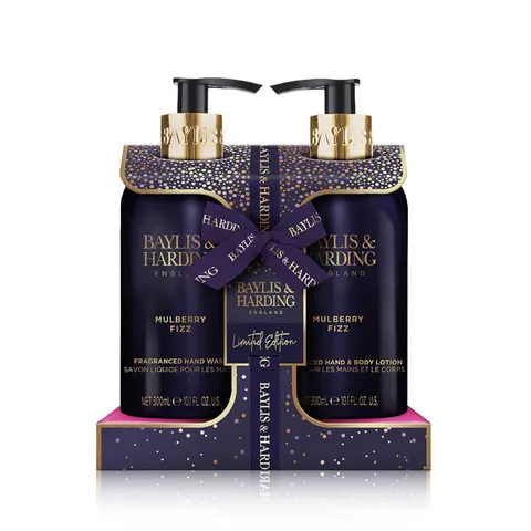 Set Nước Rửa Tay và Dưỡng Thể Baylis & Harding Mulberry Fizz - Chăm Sóc Da Hoàn Hảo, Thuần Chay, Hương Dâu Tầm Tươi Mát