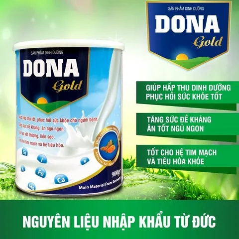 Sữa Dinh Dưỡng Dona Gold 900g - Bổ Sung Vitamin & Khoáng Chất Cho Người Già, Người Ốm, Phụ Nữ Mang Thai, Dễ Uống, Hỗ Trợ Tăng Cường Sức Khỏe