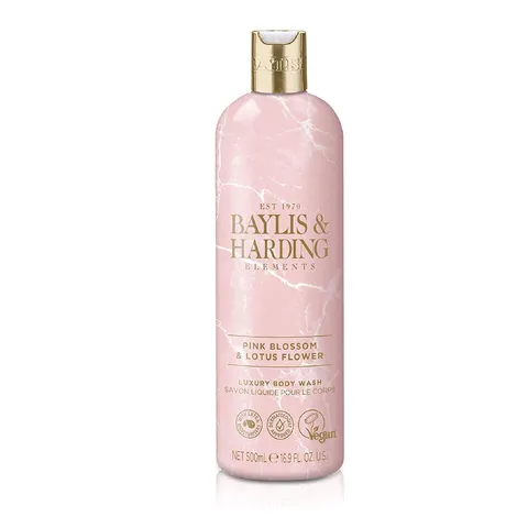 Sữa Tắm Dưỡng Ẩm Hoa Đào & Hoa Sen Baylis & Harding Elements 500ml - Gel Tắm Thuần Chay, Giúp Da Sạch, Mềm Mịn, Thư Giãn