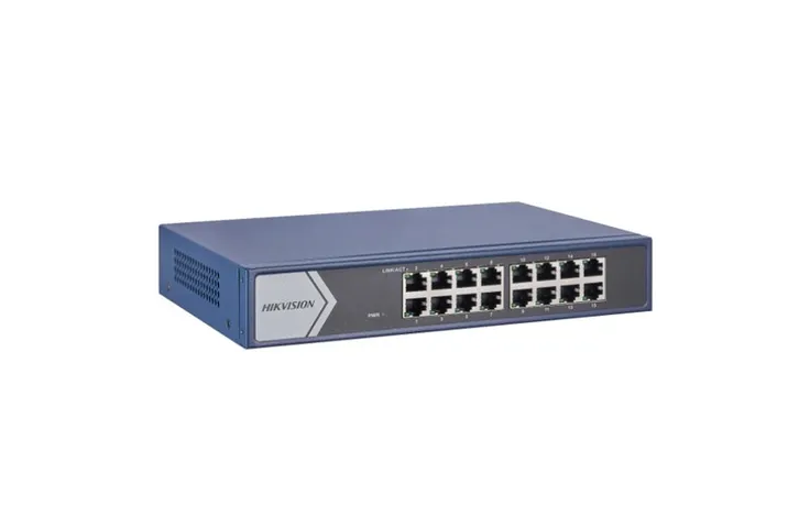 Switch Mạng Gigabit 16 Cổng Hikvision DS-3E1516-EI - Thiết Bị Chuyển Mạch Kim Loại Tốc Độ Cao 23.808 Mpps, Quản Lý Dễ Dàng