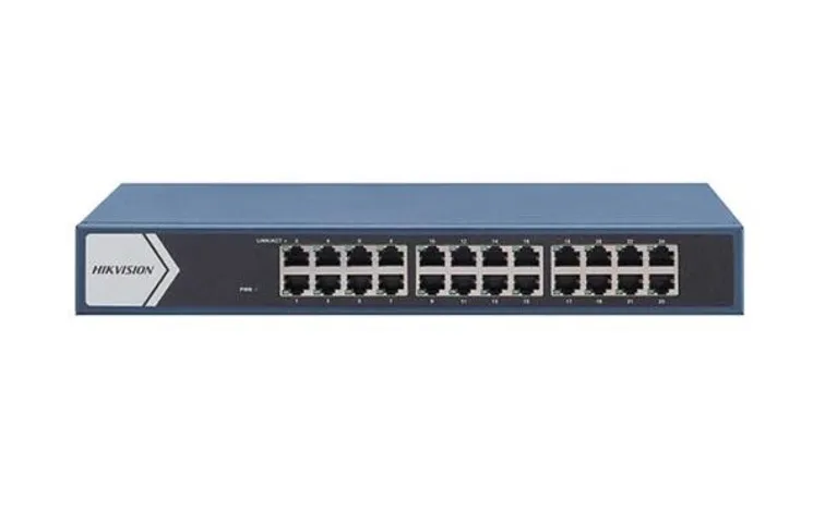 Switch mạng Gigabit thông minh 24 cổng Hikvision DS-3E1524-EI - Thiết bị chuyển mạch không quạt, tốc độ 35.712 Mpps, bền bỉ, chính hãng.