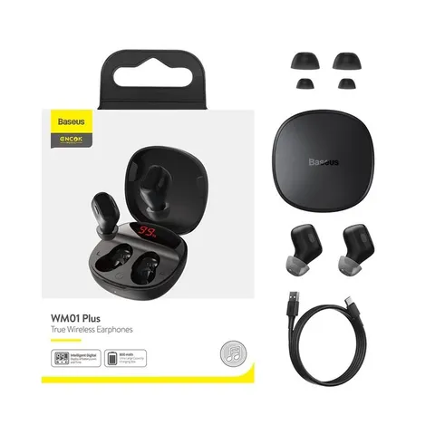 Tai Nghe Bluetooth 5.0 Baseus Wm01 Plus TWS Chống Nước - Âm Thanh Cao Cấp, Màn Hình LED Thông Minh, Thiết Kế Hiện Đại