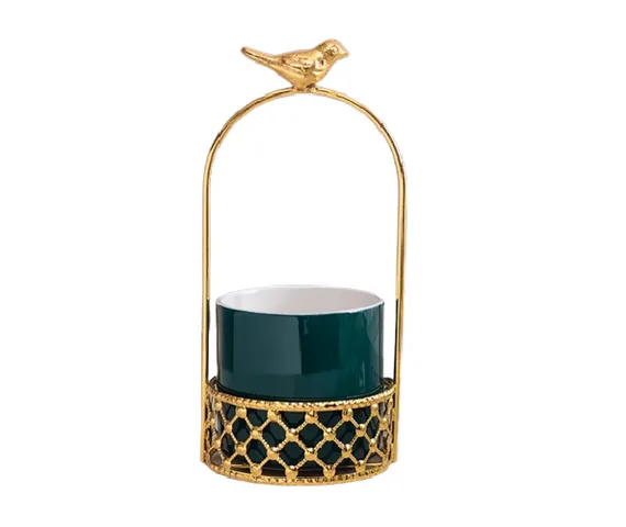 Bộ Lẵng Đựng Muỗng Nĩa Phong Cách Bắc Âu Gốm Sứ và Kim Loại - Trang Trí Bàn Ăn Độc Đáo, Quà Tặng Sang Trọng