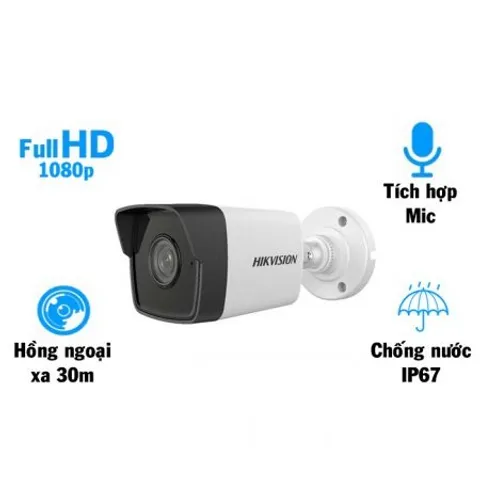 Camera IP 2MP Hikvision DS-2CD1023G0-IUF - Camera Hồng Ngoại Phát Hiện Chuyển Động, Độ Phân Giải HD, Tích Hợp Micro, Tiêu Chuẩn IP67