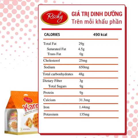 Combo 4 Bịch Bánh Karo Trứng Tươi Chà Bông Phô Mai Hoàng Kim - Bánh Ngon Nhẹ, Dinh Dưỡng, Tiện Lợi Mang Theo