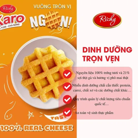 Combo 4 Bịch Bánh Karo Trứng Tươi Chà Bông Phô Mai Hoàng Kim - Bánh Ngon Nhẹ, Dinh Dưỡng, Tiện Lợi Mang Theo