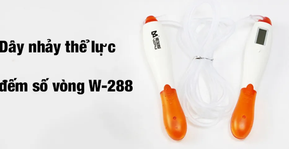 Dây Nhảy Thể Lực Tự Động W-288 - Chống Trượt, Đếm Số Vòng, Điều Chỉnh Dài 3m, Tay Cầm Nhựa Thoải Mái Dễ Dàng Sử Dụng