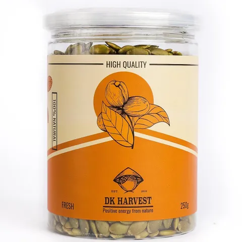 Hạt Bí Xanh Tách Vỏ Nguyên Chất DK Harvest 250g - Hạt Dinh Dưỡng Không ướp Muối, Giàu Vitamin, Thơm Ngon, Tốt Cho Sức Khỏe