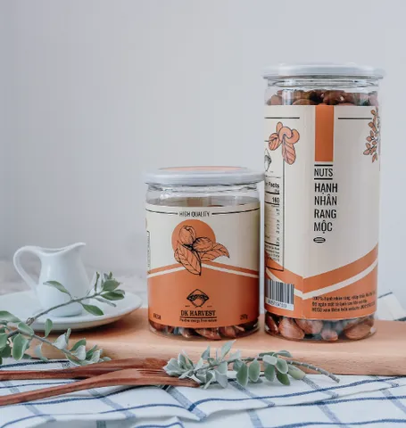 Hạt Hạnh Nhân Rang Mộc DK Harvest Nguyên Vị - Hạt Dinh Dưỡng Tự Nhiên, Giàu Chất Xơ, Tốt Cho Sức Khỏe, Đóng Gói 250g/500g