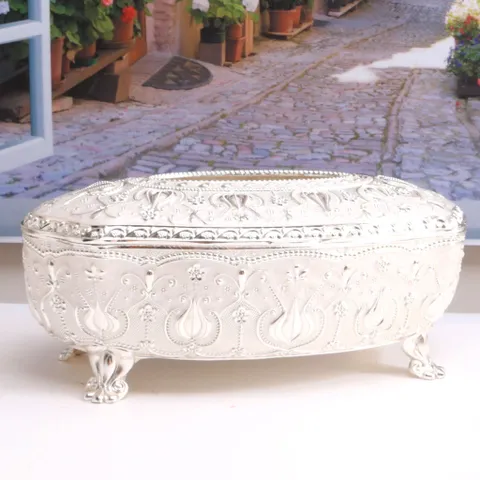 Hộp Đựng Giấy Ăn Hoàng Gia Lớn - Thiết Kế Tân Cổ Điển Khắc Chạm 3D Sang Trọng, Đồ Trang Trí Bàn Ăn, Quà Tặng Ý Nghĩa