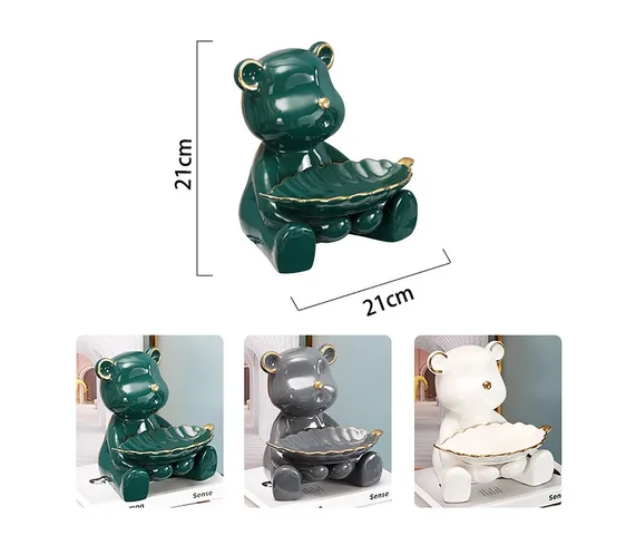 Khay Đựng Đồ Hình Gấu Sứ BearBrick - Đồ Trang Trí Nhà Cửa Dễ Thương, Gốm Sứ Cao Cấp, Xu Hướng Hoàng Gia Bắc Âu