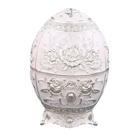 Lọ Đựng Tăm Hoàng Kim Hình Quả Trứng - Thiết Kế Tân Cổ Điển Sang Trọng - Trang Trí Bàn Ăn Hiện Đại