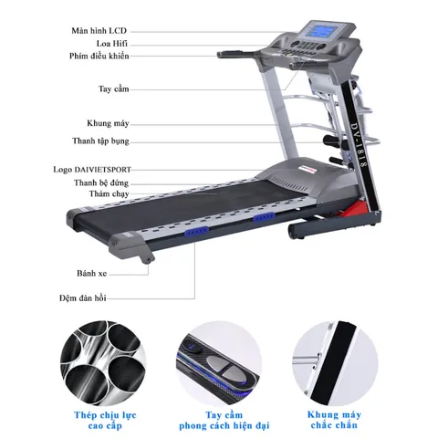 Máy Chạy Bộ Điện Đa Chức Năng Đại Việt DV-1818 - Tích Hợp Massage, Tốc Độ 1-18 km/h, Thiết Kế Gọn Nhẹ, Thảm Chống Trượt, Dụng Cụ Thể Dục Tại Nhà