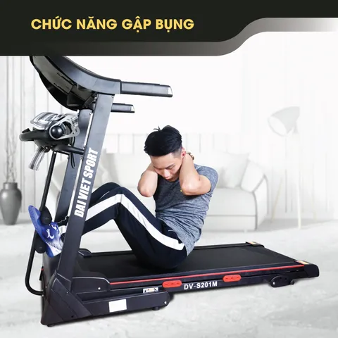 Máy Chạy Bộ Điện Đại Việt DV-S201M - Thiết Bị Tập Thể Dục Tại Nhà, Độ Nghiêng Tự Động, 15 Chương Trình Tập, Tải Trọng 120kg