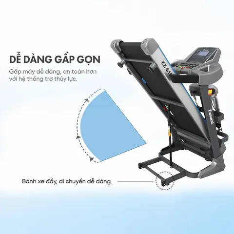 Máy Chạy Bộ Điện Zasami KZ-S182 - Đa Năng Gập Gọn Có Chức Năng Massage và Nghe Nhạc MP3, Tập Luyện Tại Nhà Tiện Lợi