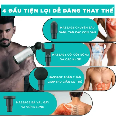 Máy Massage Cầm Tay Đa Năng KINGTECH KH-320 - 6 Cấp Độ Massage Toàn Thân, Pin Sạc 2500mAh, Quà Tặng Lý Tưởng Cho Người Thân