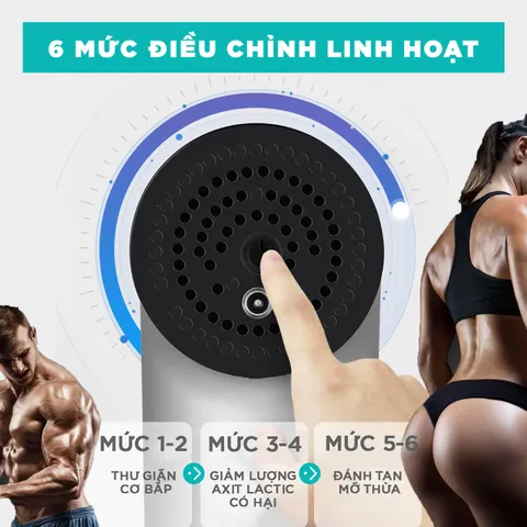 Máy Massage Cầm Tay Đa Năng KINGTECH KH-320 - 6 Cấp Độ Massage Toàn Thân, Pin Sạc 2500mAh, Quà Tặng Lý Tưởng Cho Người Thân