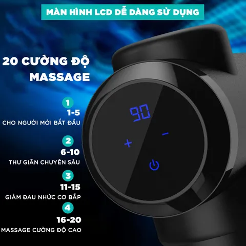 Máy massage cầm tay Kingtech KH-720 - Đa năng, 20 cấp độ massage, Trị liệu giảm đau, Thiết kế nhẹ, Dễ sử dụng, Quà tặng lý tưởng cho sức khỏe