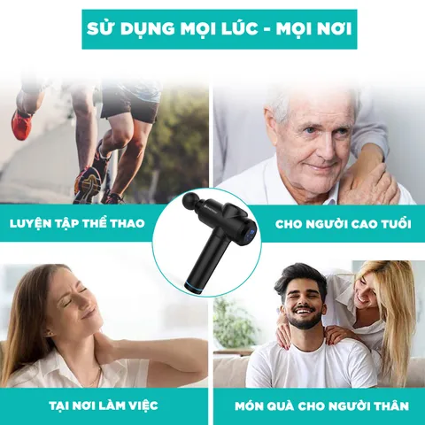 Máy massage cầm tay Kingtech KH-720 - Đa năng, 20 cấp độ massage, Trị liệu giảm đau, Thiết kế nhẹ, Dễ sử dụng, Quà tặng lý tưởng cho sức khỏe