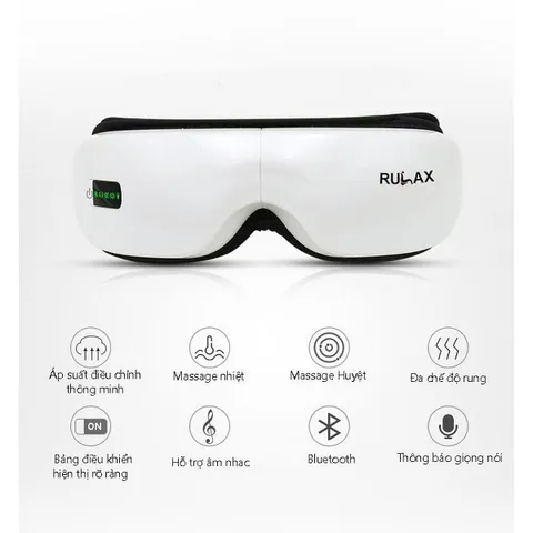 Máy Massage Mắt Thông Minh Rulax Tích Hợp Bluetooth Nghe Nhạc - 5 Chế Độ Massage Cải Thiện Mỏi Mắt và Quầng Thâm
