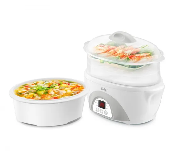 Nồi Hầm Cách Thủy 2 Tầng Fatzbaby Stew 4 FB9116ZT - Dung Tích 1.6L, 5 Chế Độ Nấu Tiện Lợi Cho Bé, Chất Liệu Sứ Ceramic An Toàn