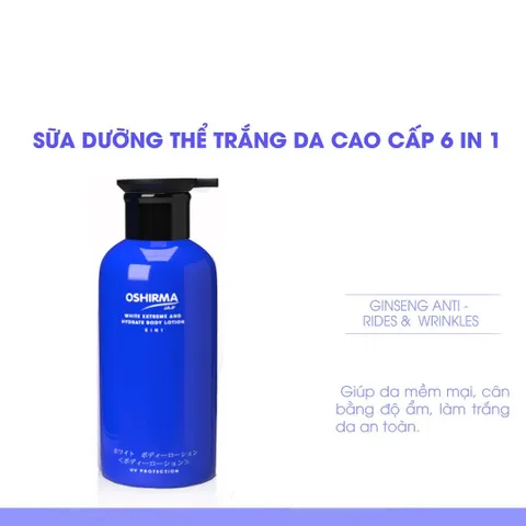 Sữa Dưỡng Thể Trắng Da Cao Cấp Oshirma 6in1 - Dưỡng ẩm, Làm Trắng Da Tự Nhiên, Hương Thơm Quyến Rũ 450ml