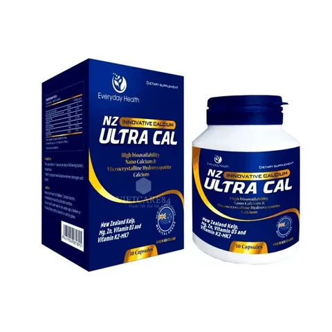 Viên uống Canxi Hữu Cơ Nano NZ-Ultra Cal 30 Viên - Hỗ Trợ Xương Chắc Khỏe với Vitamin D3, K2 MK7 cho Bé và Người Lớn