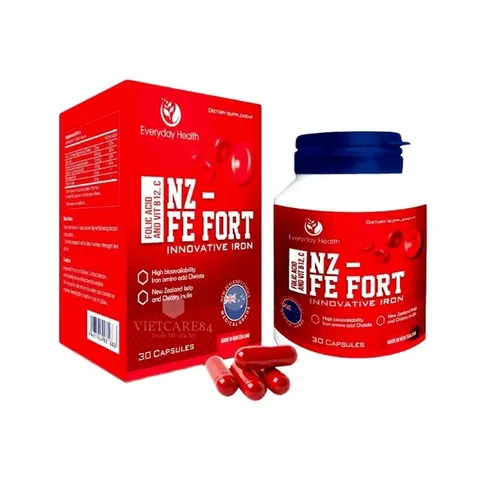 Viên uống hỗ trợ bổ sung sắt hữu cơ NZ-FE Fort - Tăng cường sức đề kháng và cải thiện thiếu máu - Hộp 30 viên
