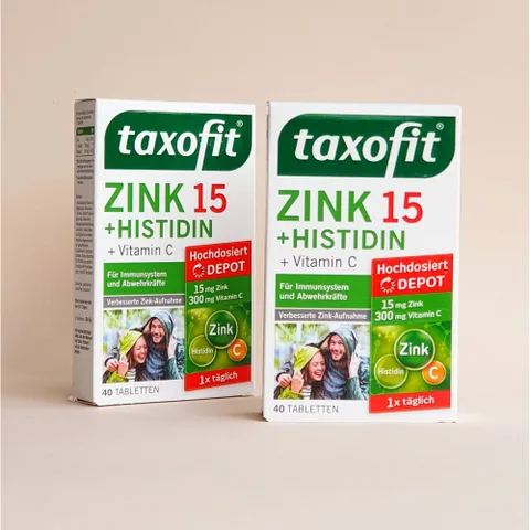 Viên Uống Taxofit Zink 15 Histidin Vitamin C - Hỗ Trợ Tăng Đề Kháng, Nâng Cao Khả Năng Miễn Dịch, Hộp 40 Viên