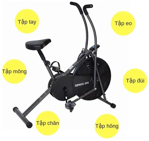 Xe Đạp Tập Liên Hoàn Genus-243 Thép Chịu Lực - Màn Hình LCD, Tải Trọng 90kg, Mềm Mại và Ổn Định cho Tập Luyện Tại Nhà