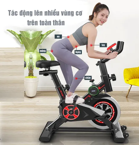 Xe đạp tập thể thao Jobur Spinbike GH-600 - Khung hợp kim chắc chắn, tải trọng 100kg, động cơ dây curoa êm ái, tiện lợi cho tập luyện tại nhà