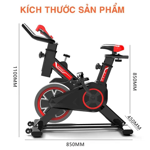 Xe đạp tập thể thao Jobur Spinbike GH-600 - Khung hợp kim chắc chắn, tải trọng 100kg, động cơ dây curoa êm ái, tiện lợi cho tập luyện tại nhà