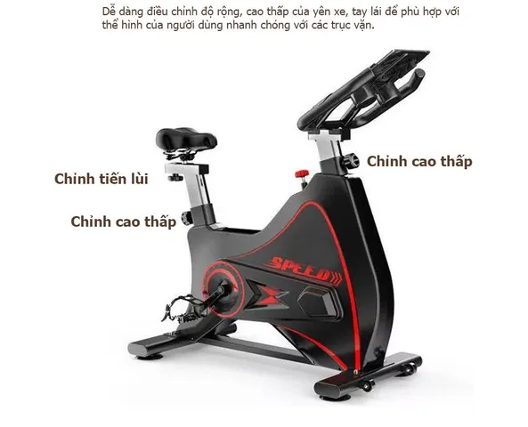 Xe đạp thể dục Jobur GH806 Bluetooth - Khung kim loại bền, điều chỉnh độ cao, tập luyện hiệu quả tại nhà hoặc phòng gym