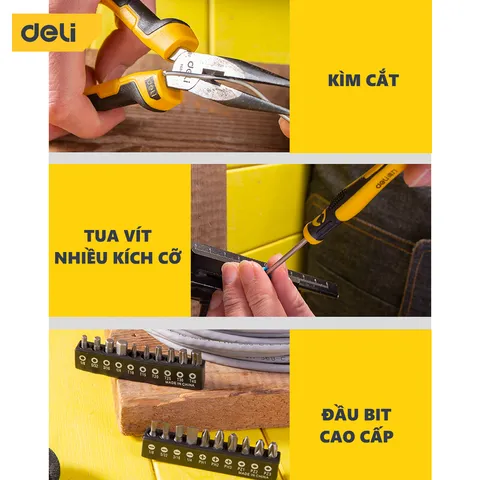 Bộ Dụng Cụ Sửa Đồ Đa Năng 116 Chi Tiết Deli DL5973 - Bộ Sản Phẩm Hữu Ích Cho Mọi Gia Đình, Tiện Lợi Và Đầy Đủ Phụ Kiện